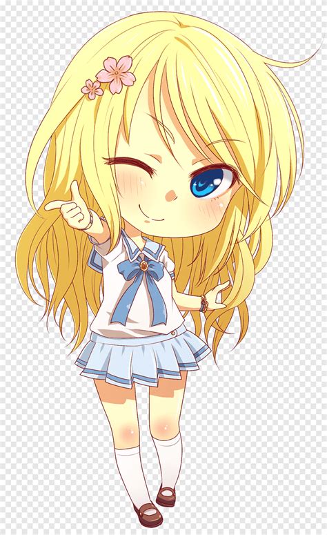 Female Anime Character With Yellow Hair In School Uniform Anime Girl