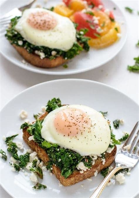 Easy Kale Feta Egg Toast Fast And Healthy Breakfast