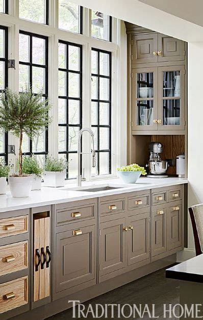 Greige Kitchen Cabinets With Black Countertops