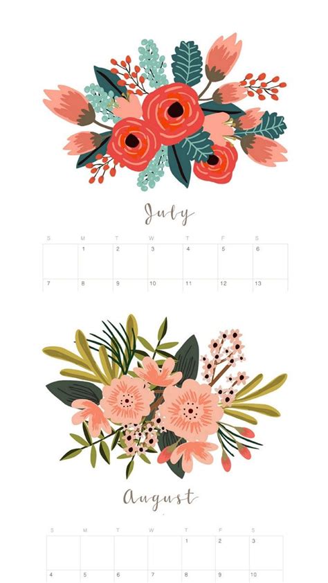 beautiful floral  calendar monthly planner