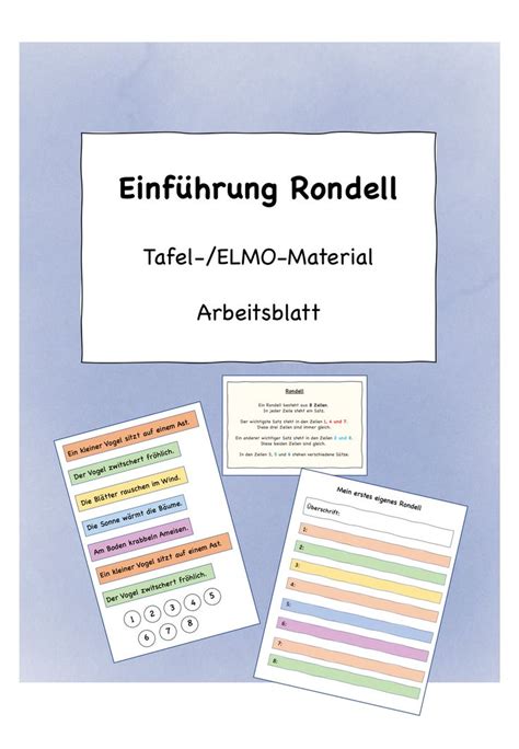 einführung rondell unterrichtsmaterial im fach deutsch gedicht grundschule rondell