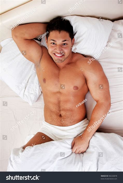 Attractive Man Lying In His Bed Smiling Stock Photo Shutterstock