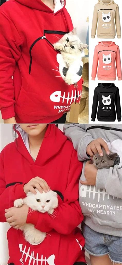 Pawsome Cat Pocket Hoodie Pocket Hoodie Hoodies Cats