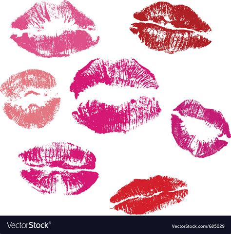 Collection Of Lips Kiss Print Royalty Free Vector Image