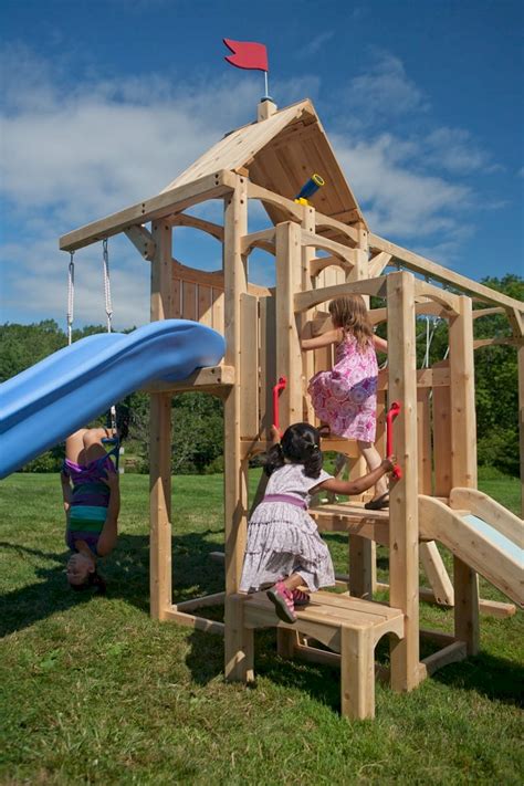 Frolic 205 Wooden Swing Set And Outdoor Playset Cedarworks Playsets