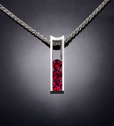 Ruby Necklace Ruby Pendant July Birthstone Chatham Ruby Red