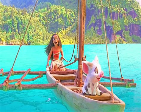 Moana On Boat With Pua Paint By Number Painting By Numbers