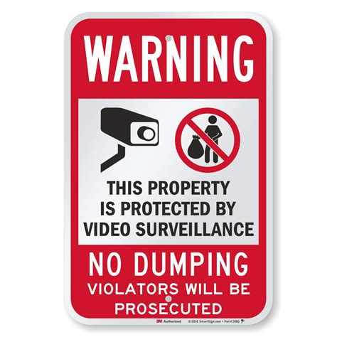 Buy Smartsign 18 X 12 Inch Warning No Dumping Property Protected By