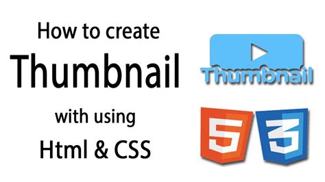 How To Create Thumbnail In Html Youtube