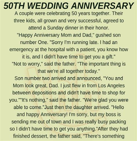 Here are a few phrases and tips you can use for writing 50th wedding anniversary sayings: 50TH WEDDING ANNIVERSARY! (FUNNY STORY) - | Wedding jokes ...