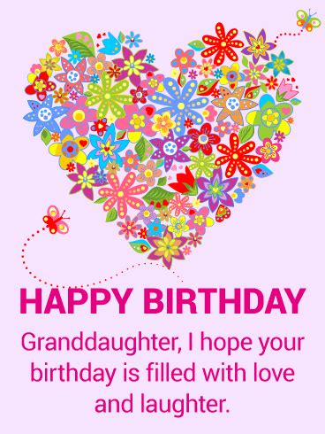 Colorful Flower Happy Birthday Card For Granddaughter Birthday Greeting Cards By Davia