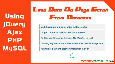 Load Data On Page Scroll From Mysql Database Using Jquery Ajax Php