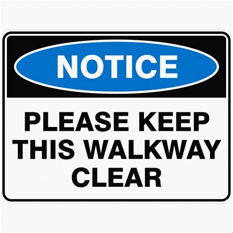 Please Keep This Walkway Clear Discount Safety Signs New Zealand