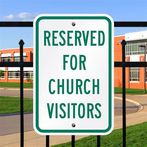 18 In X 12 In Church Visitors Parking Sign