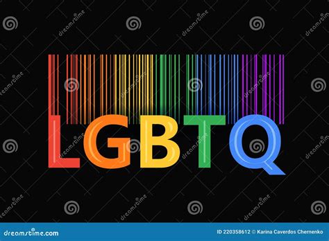 Lgbt Pride Rainbow Barcode Print For Black T Shirts Stock Vector