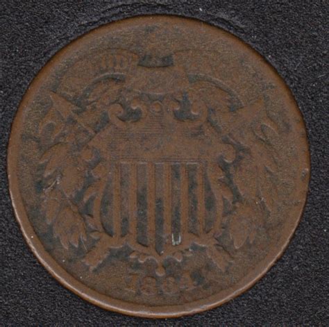 1864 Shield Two Cents Monnaie Canada