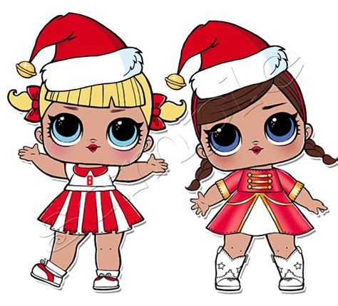 Iron On Transfer Merry Christmas Lol Doll Dolls Santa Cheer Captain