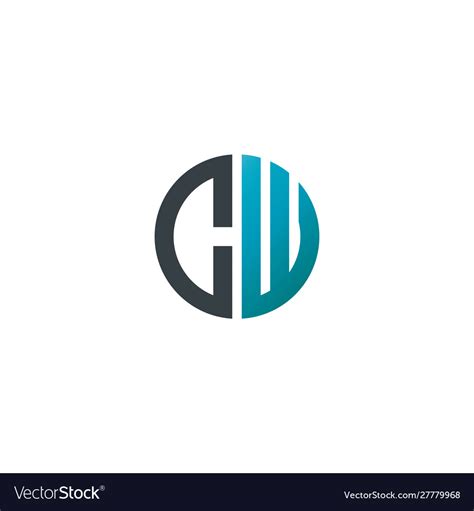 Initial Letter Cw Creative Design Logo Royalty Free Vector