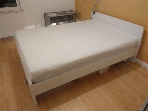 White Ikea King Size Bed Frame Slated Base In Islington London