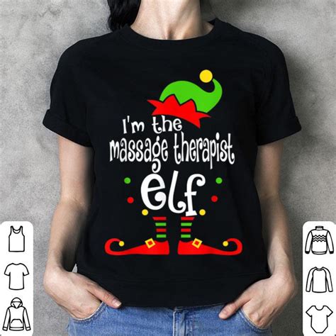 Original Massage Therapist Elf Christmas Costume Mom Dad Xmas Sweater Hoodie Sweater