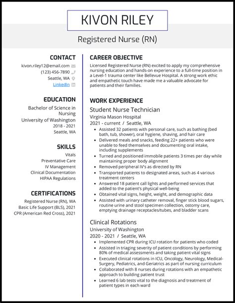 7 Nursing Student Resume Examples That Work In 2024