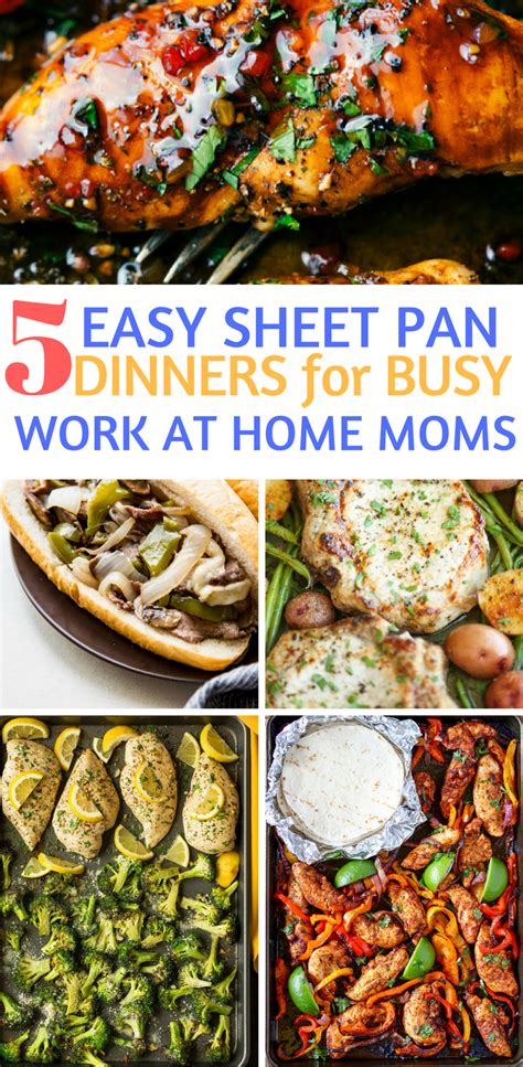 5 Easy Sheet Pan Dinners For Busy Work At Home Moms Smartcentsmom Easy Sheet Pan Dinners