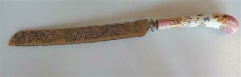Ae Lewis And Co Floraine Sheffield Knife Porcelain Handle Ebay