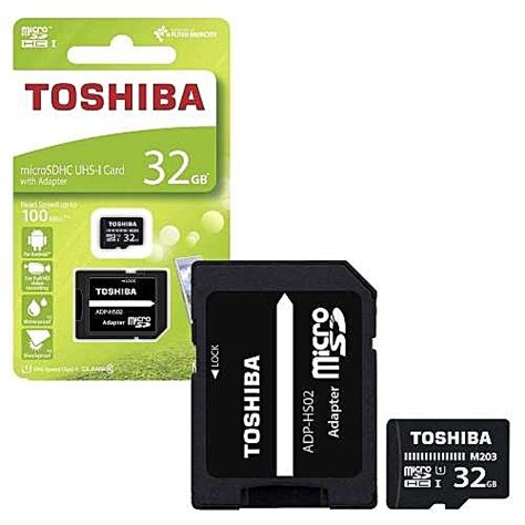 Toshiba Micro Sd Memory Card Tf With Adapter Class 10 32gb Black