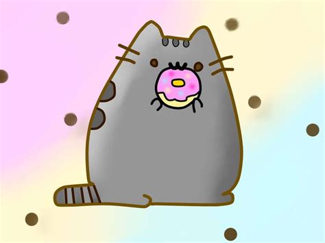 Pusheen The Cat Eating A Donut By Noponsheep On Deviantart Pusheen