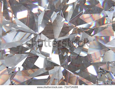 Realistic Diamond Caustic Close Texture 3d Stock Illustration 716754688