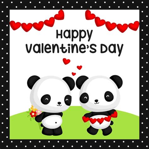 Premium Vector Panda Celebrating Valentines Day