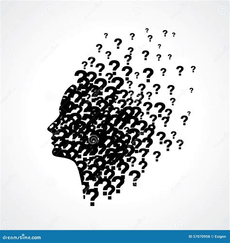 Thinking Man Silhouette With Thought Stock Vector Illustration Of