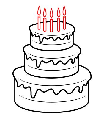 Simple step by step happy birthday doodles that you can create yourself. Drawing a cartoon cake