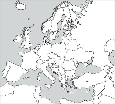 Blank Political Map Of Europe With Capitals