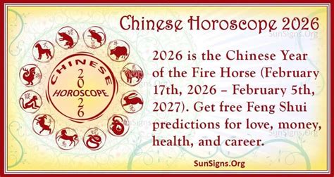 Chinese Horoscope 2026 The Year Of The Fire Horse Sunsignsorg