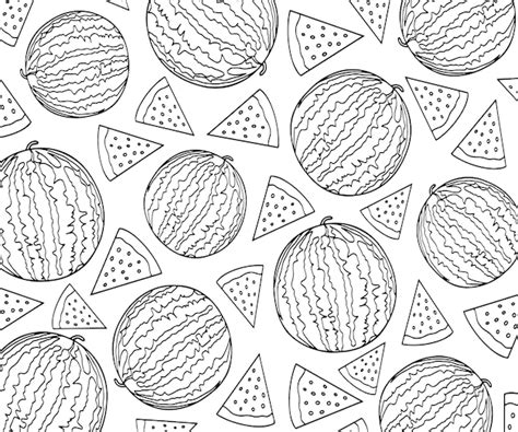 Premium Vector | Vector pattern of watermelons and slices of