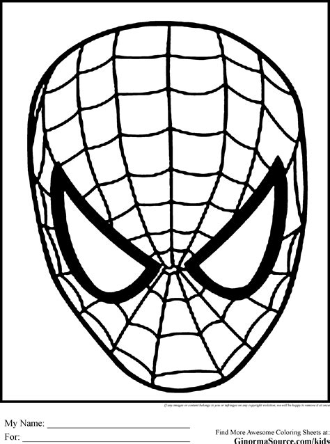 Spiderman Mask Coloring Pages Coloring Home