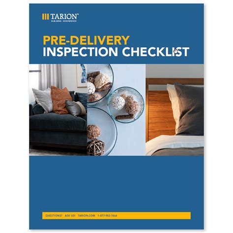 Pre Delivery Inspection Pdi Checklist Tarion Publications Shop