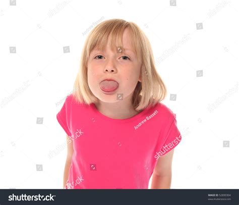 Young Little Girl Sticking Out Tongue Stock Photo 52890304 Shutterstock