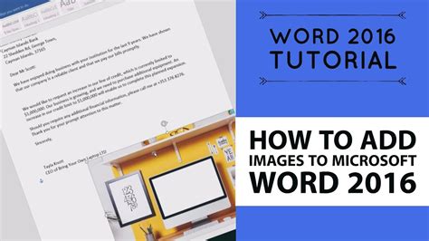 How To Add Images To Microsoft Word 2016 Word 2016 Tutorial 752