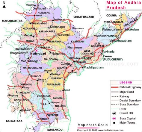 Andhra Pradesh Political Map With Districts China Map Tourist
