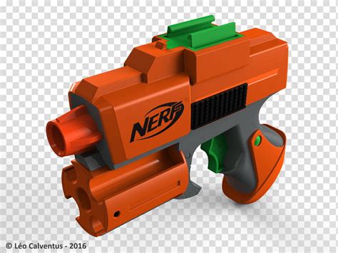 NERF Dart Tag Orange Handgun D Model Transparent Background PNG Clipart