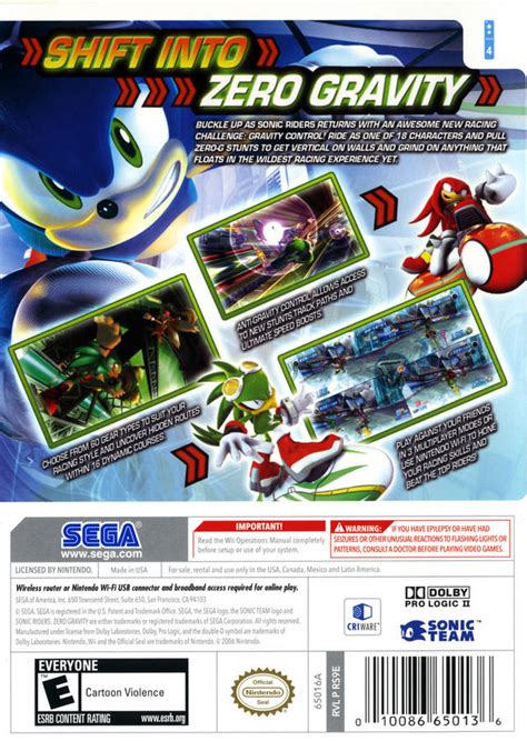 Sonic Riders Zero Gravity Box Shot For Wii Gamefaqs