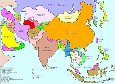 Mapa De Asia Capitales Y Paises Images And Photos Finder