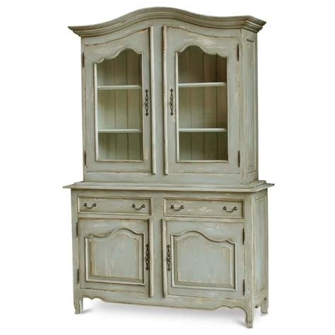 It almost always looks great. Nathalia French Country Green Mahogany 2 Glass Door China ...