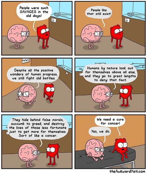 the awkward yeti awkward yeti heart and brain comic medical humor