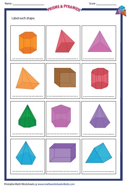 Labeling Prisms And Pyramids Geom Pinterest Math School And