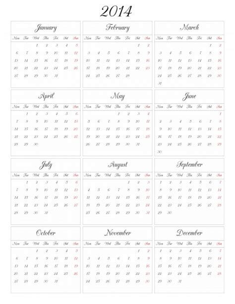 The Calendar Grid For 2014 Free Stock Photo Public Domain Pictures