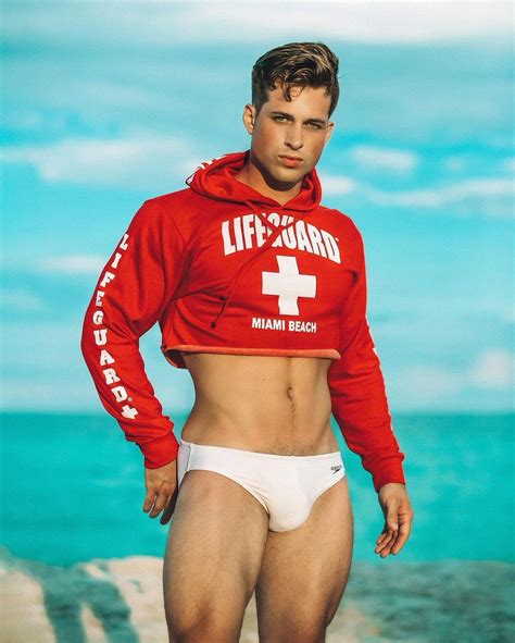 Lifeguard Duty Cut Off Shirt Guys In Speedos Gay Forever Red Half Shirts Slip Male Body
