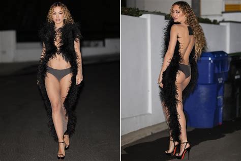 Rita Ora Goes Nearly Nude In Sheer Backless Dress For Her Pre Grammy